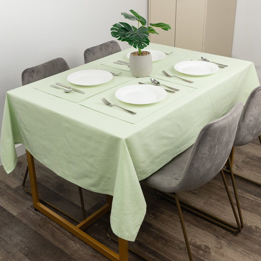Premium Solid Tablecloth Green Lifestyle