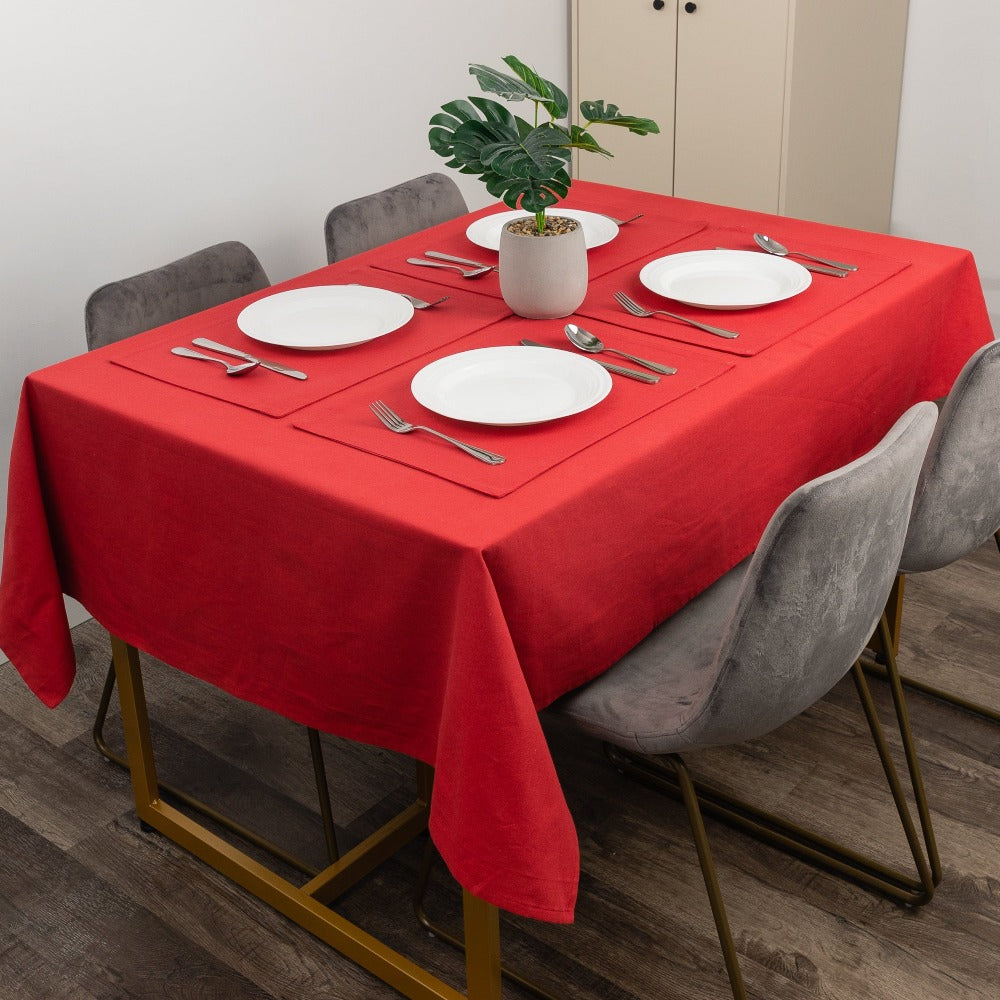 Premium Solid Tablecloth Red Lifestyle