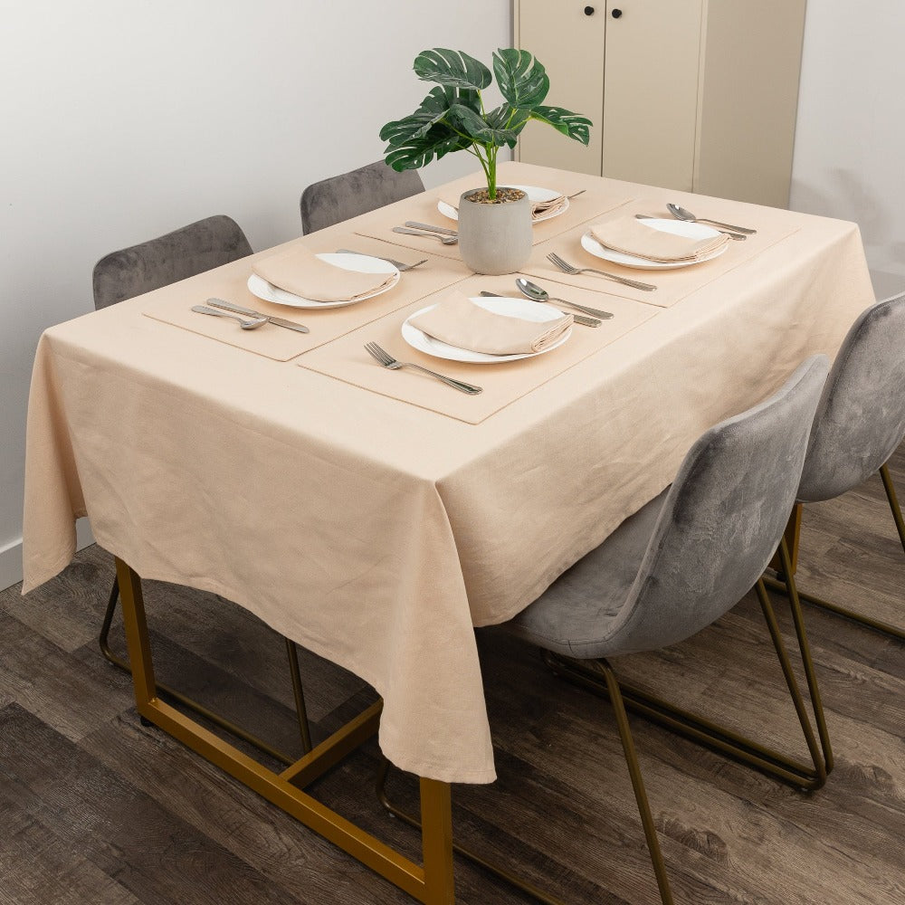 Premium Solid Tablecloth Taupe Lifestyle