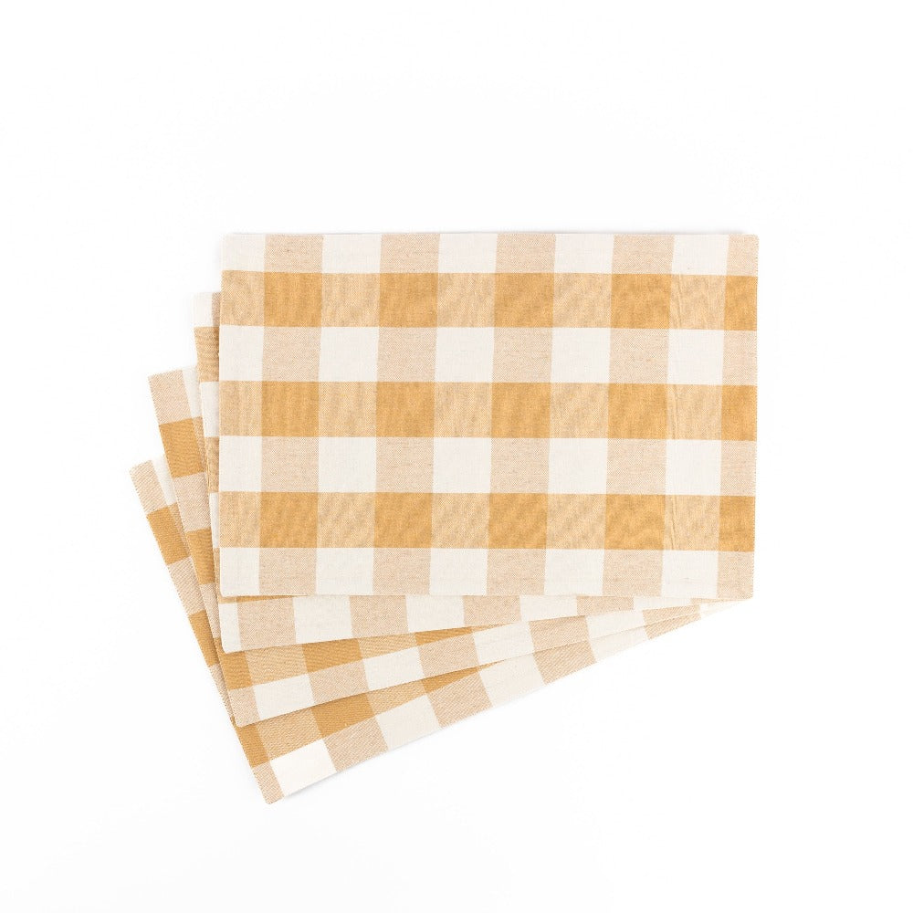Urban Plaid Placemats (Set of 4) Taupe