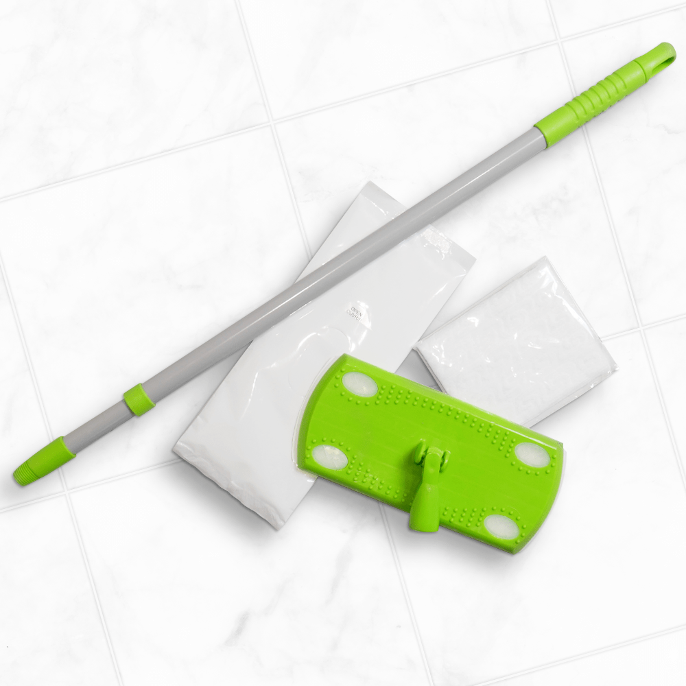 2 in 1 Starter Kit for Sweeping &amp; Mopping, includes 1 sweeper, 2 dry cloths and 2 wet cloths