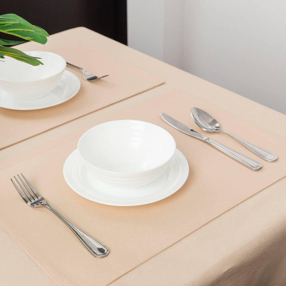 Premium Solid Table Placemats Lifestyle Taupe