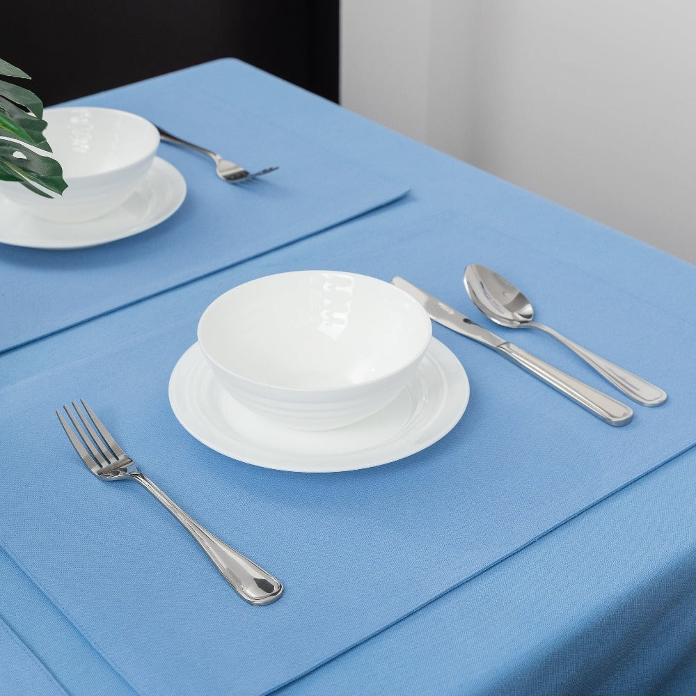 Premium Solid Table Placemats Lifestyle Blue