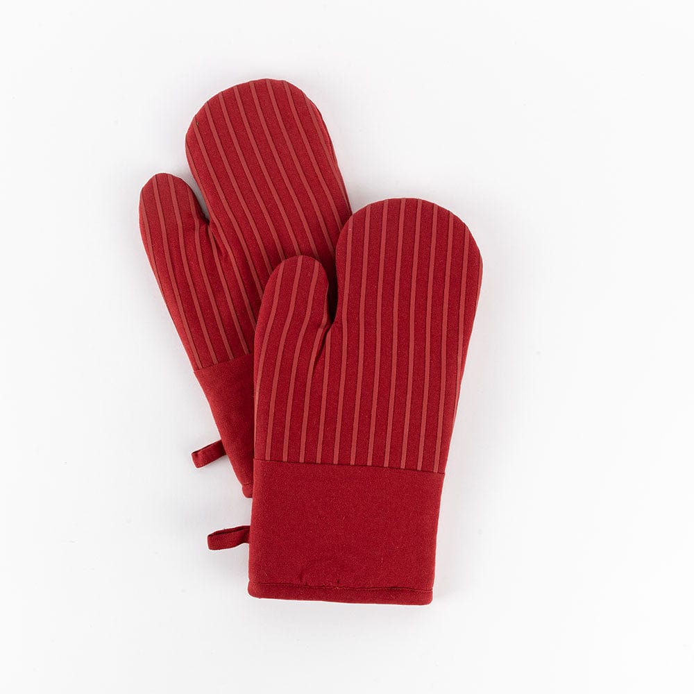 Premium Solid Oven Mitts Red