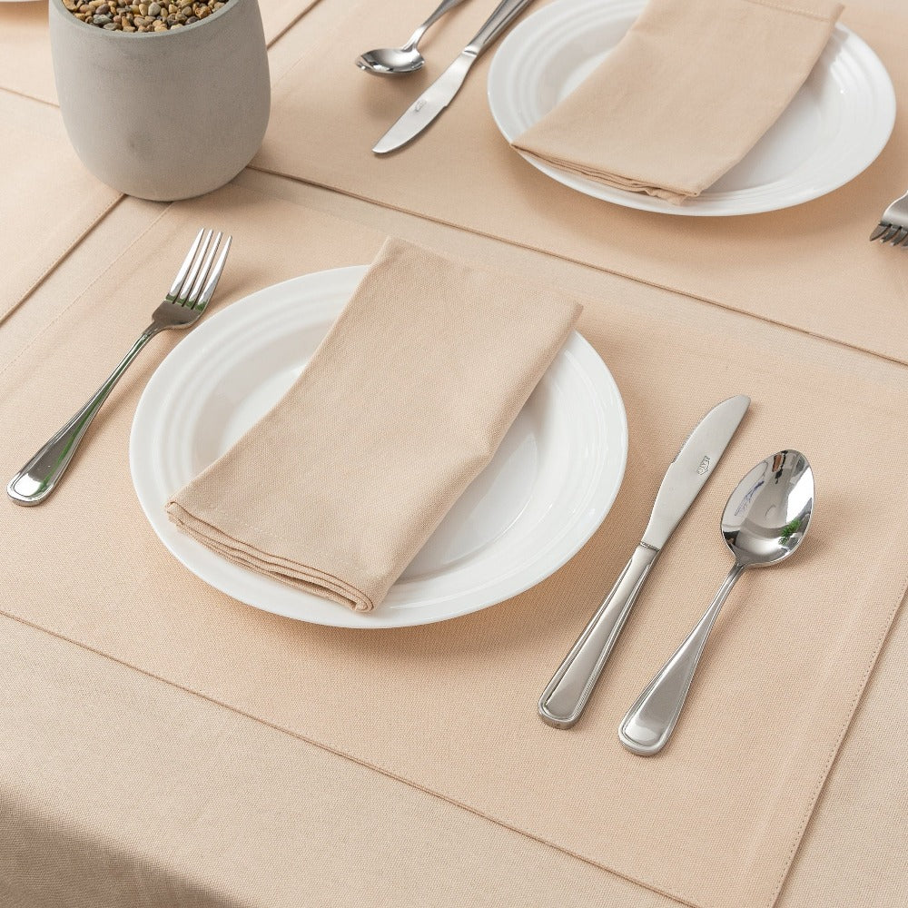 Premium Solid Table Napkins Lifestyle Taupe