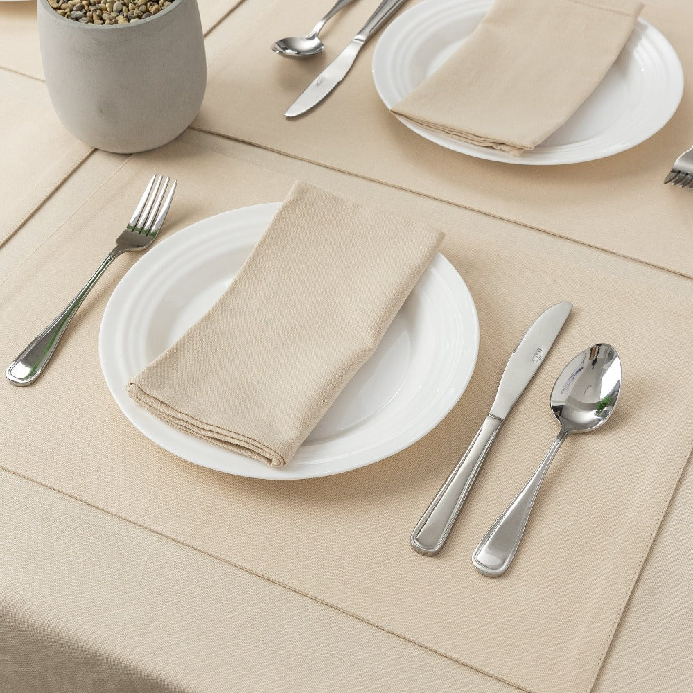 Premium Solid Table Napkins Lifestyle Sand