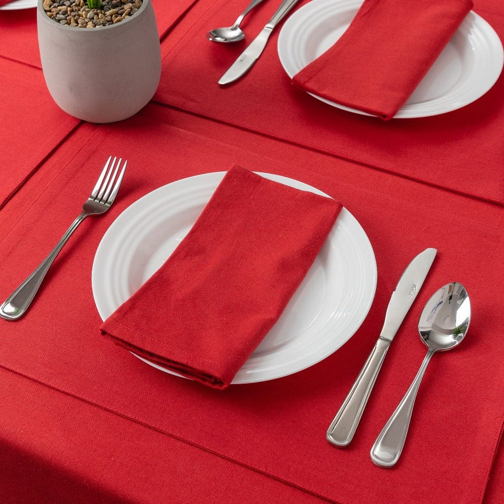 Premium Solid Table Napkins Lifestyle Red
