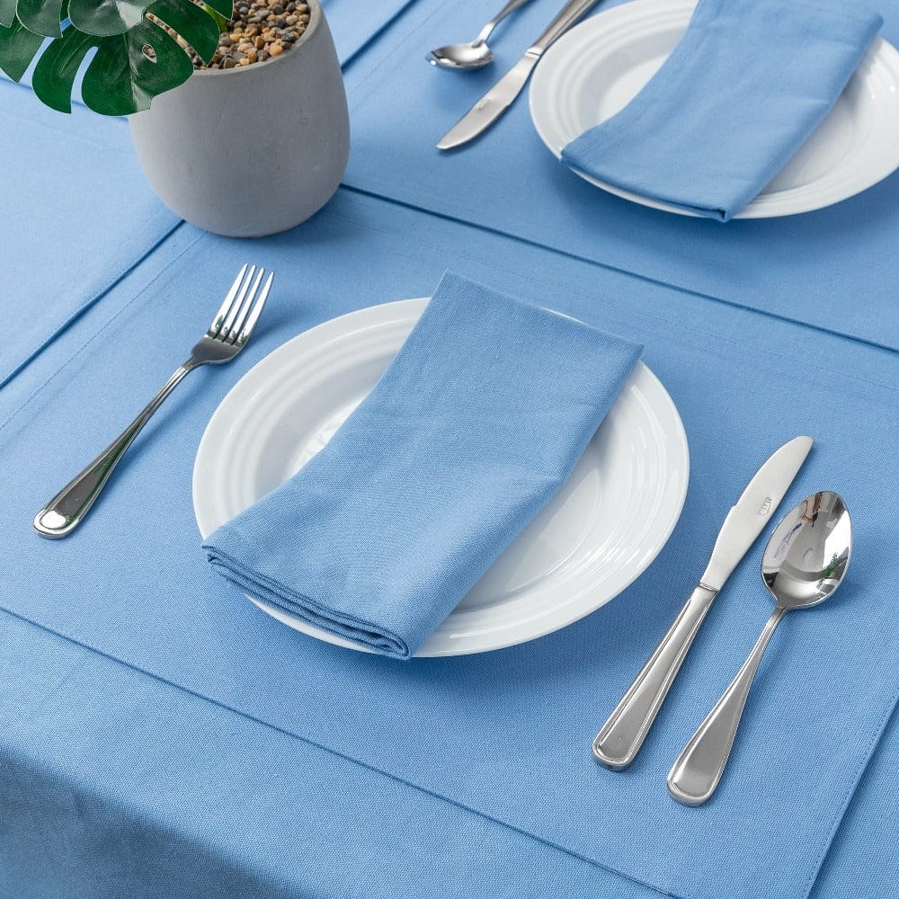 Premium Solid Table Napkins Lifestyle Blue