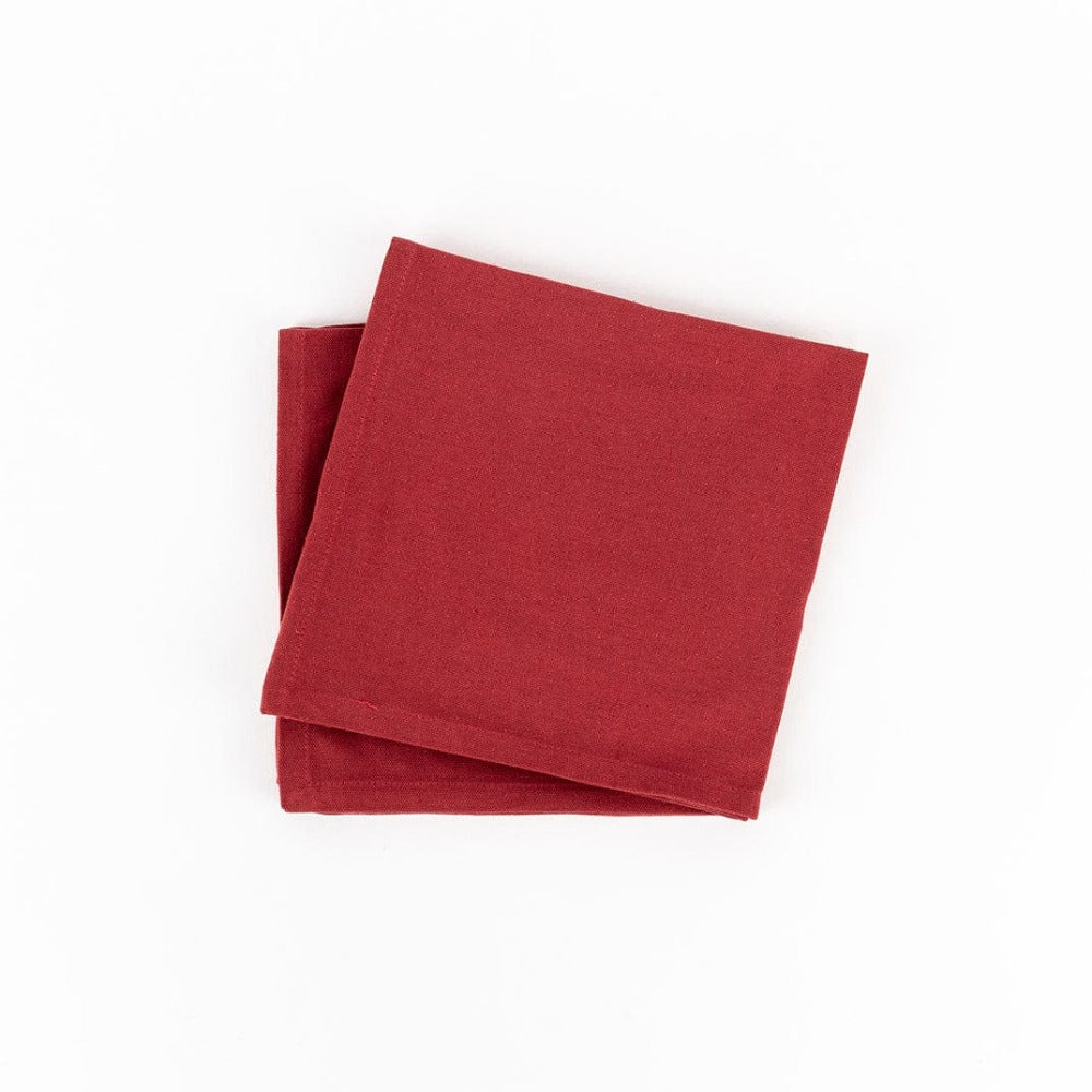 Premium Solid Table Napkins White Background Red