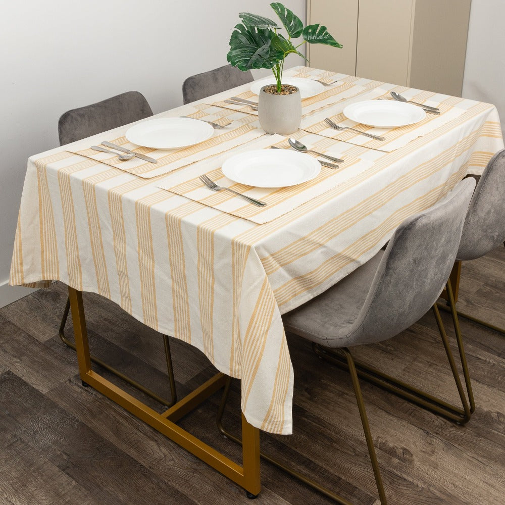 Urban Stripes Tablecoth Lifestyle Taupe