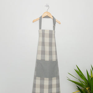 Urban Plaid Belted Apron Taupe