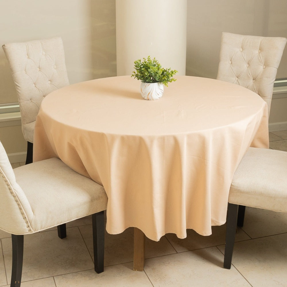 Premium Solid Round 84 inch tablecloth Taupe