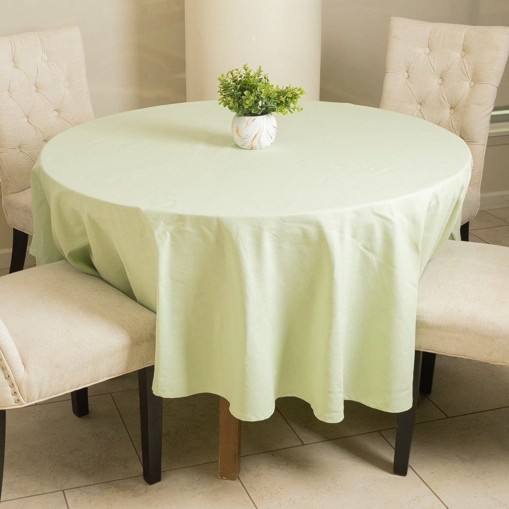 Premium Solid Round 84 inch tablecloth Green