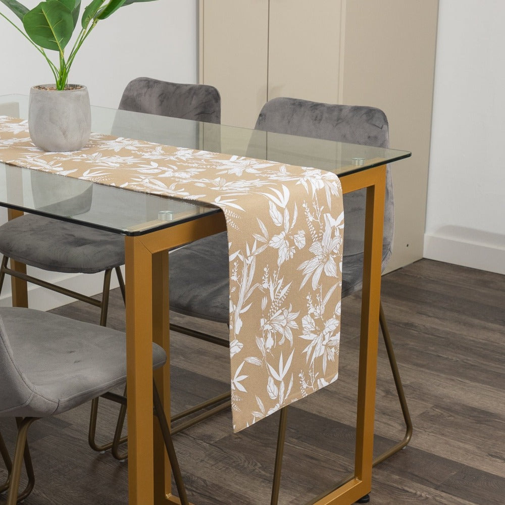 Bloomington Printed Table Runner Taupe