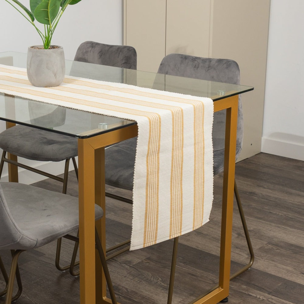 Urban Stripes Table Runner Lifestyle Taupe