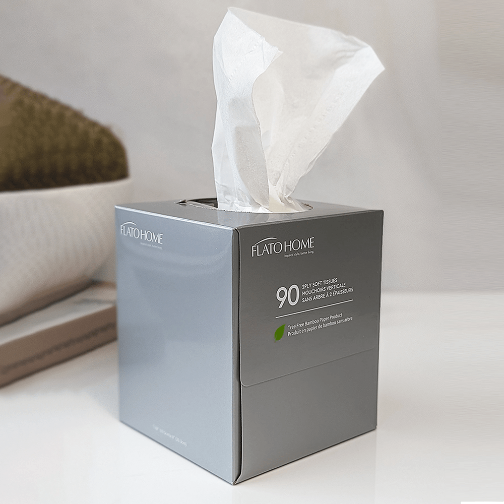 Soft 90 count, 2 Ply Tree Free Facial Tissue Cube