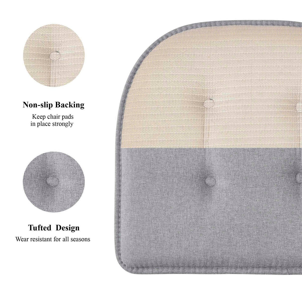 Premium Thick Comfortable Cushion U-Shaped Memory Foam Chair Pads Tufted Nonslip Rubber Back Seat 17 x 16 Inch Indoor Seat Cover