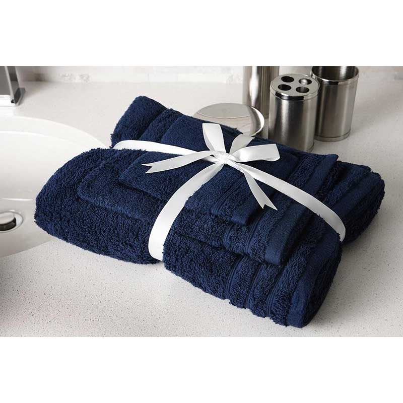 Edeged Terry Towel Set + Patterned Bath Mat