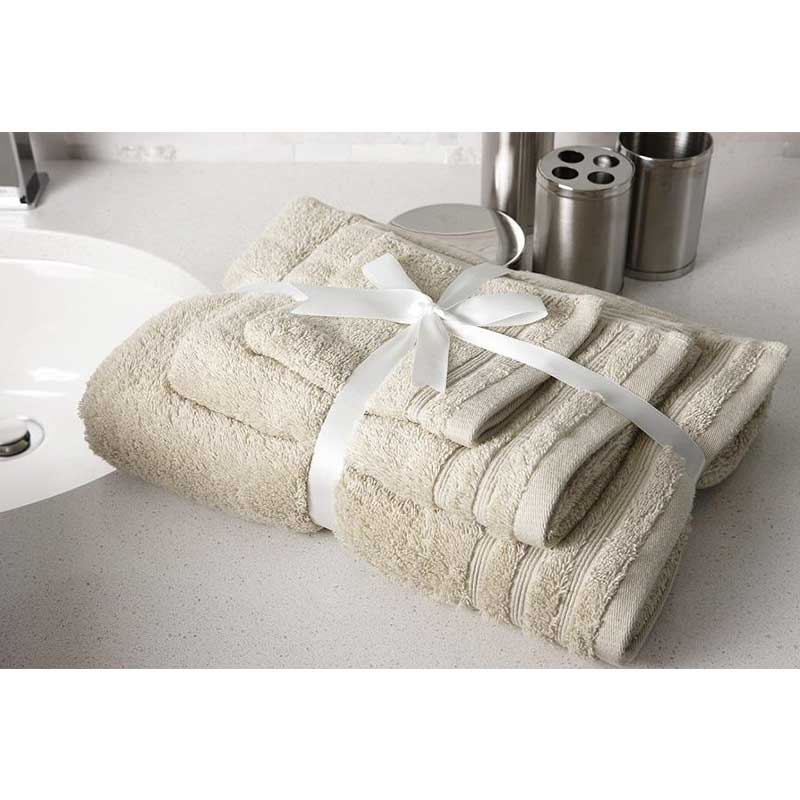 Edeged Terry Towel Set + Patterned Bath Mat