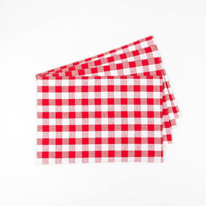 Farmhouse Red &amp; White Plaid  Place Mats Set of 4