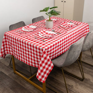 Farmhouse Red &amp; White Plaid Table Cloth (Different Sizes Available)