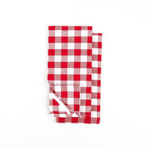 Farmhouse Red &amp; White Plaid Tea Towel Set