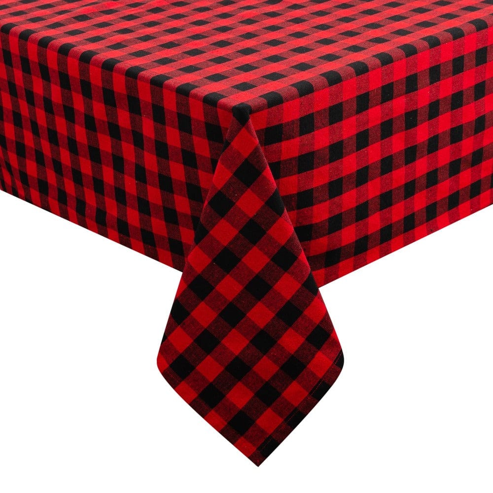 Buffalo Plaid red and black tablecloth
