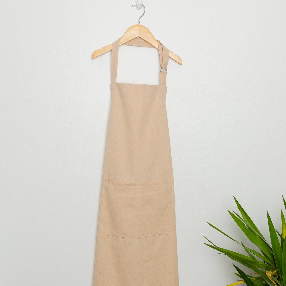 Premium Solid Belted Apron Taupe Lifestyle