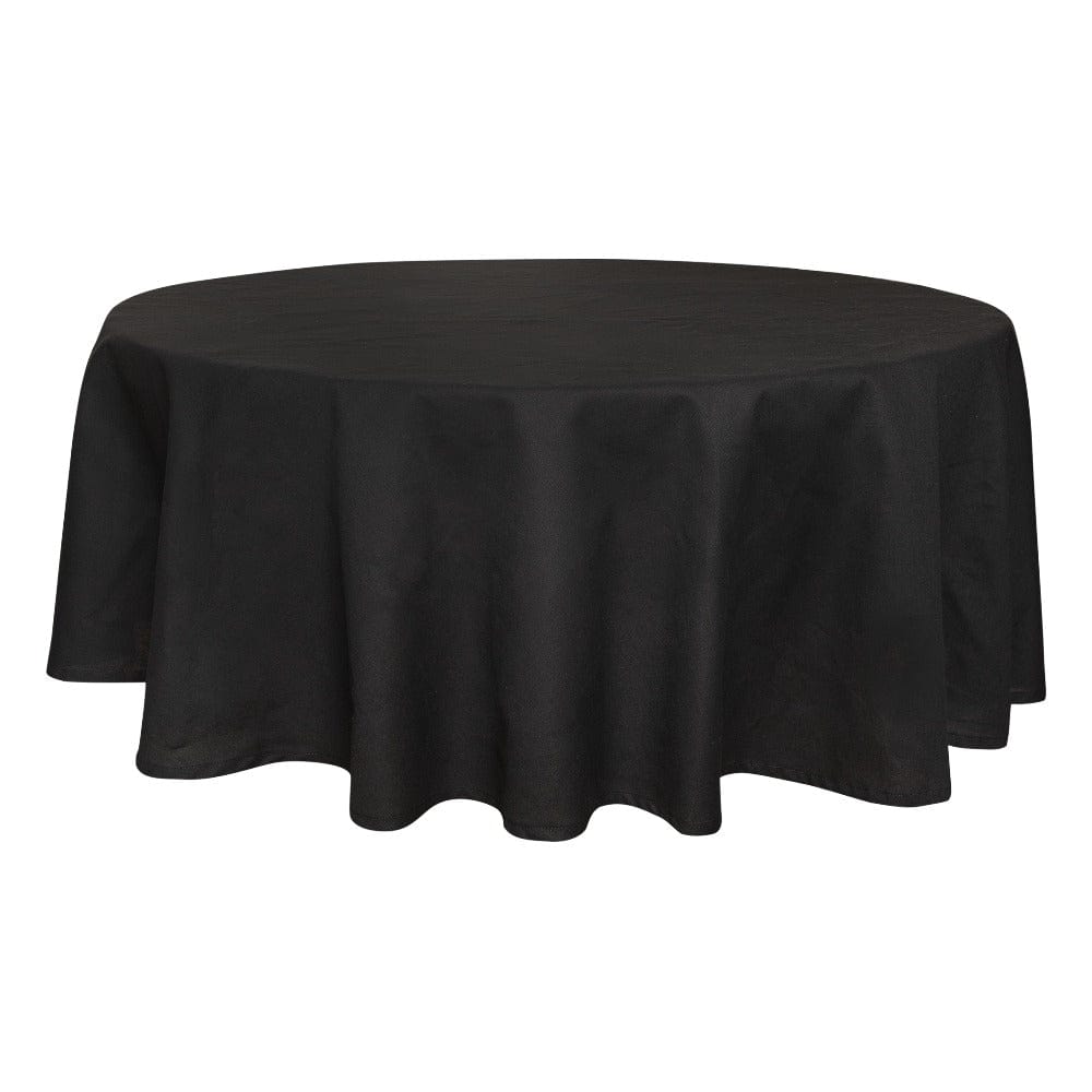 Premium Solid Rounded Table Cloth - Black