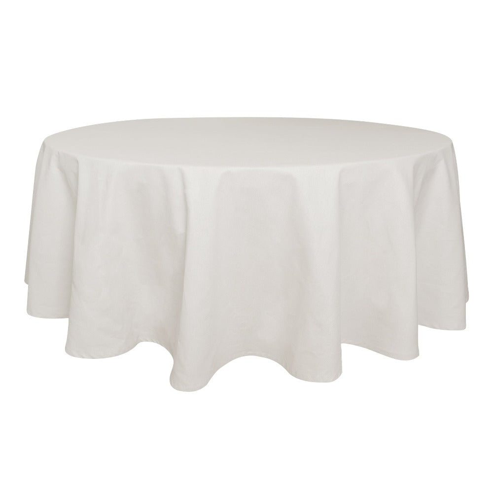 Premium Solid Rounded Table Cloth - White