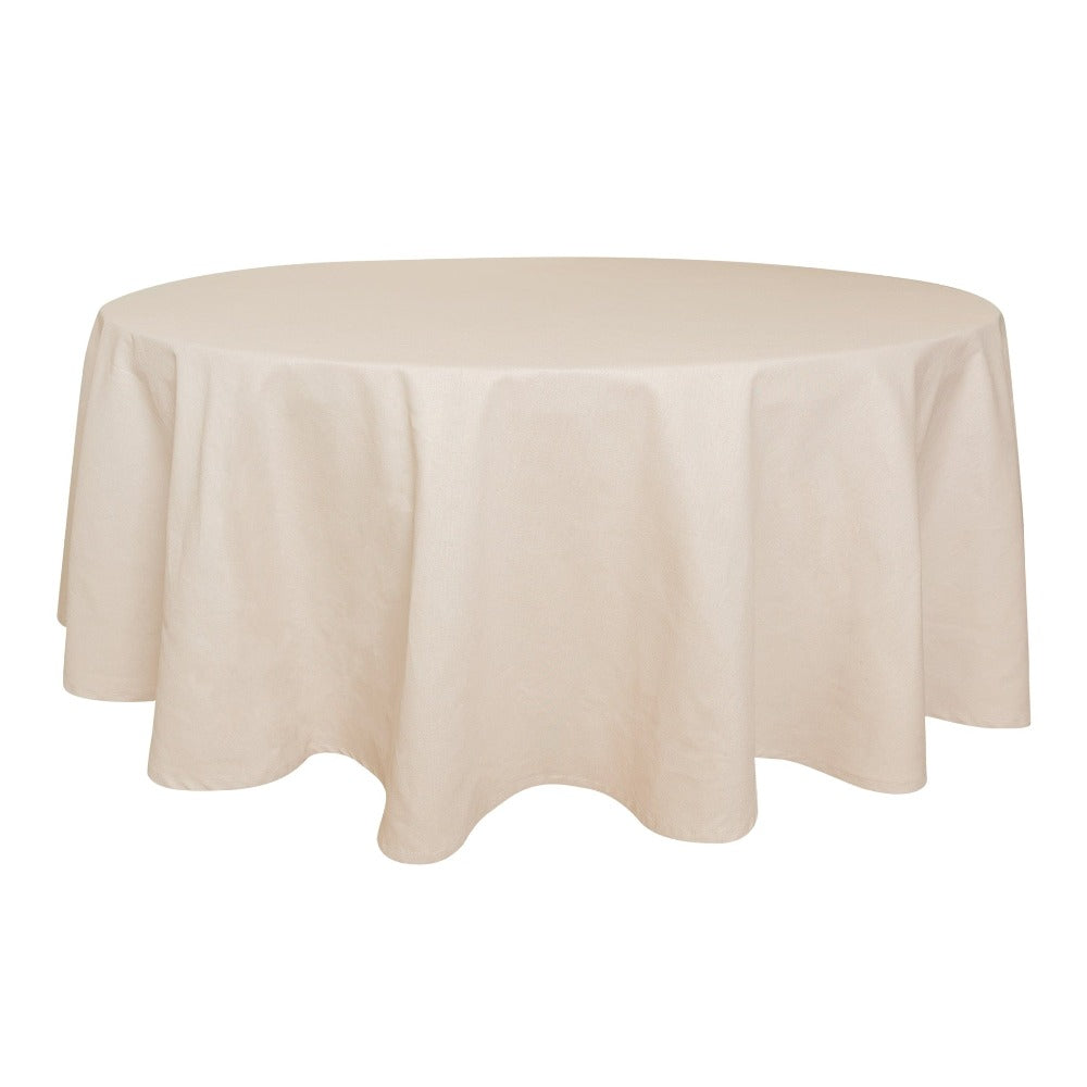 Premium Solid Rounded Table Cloth - Sand