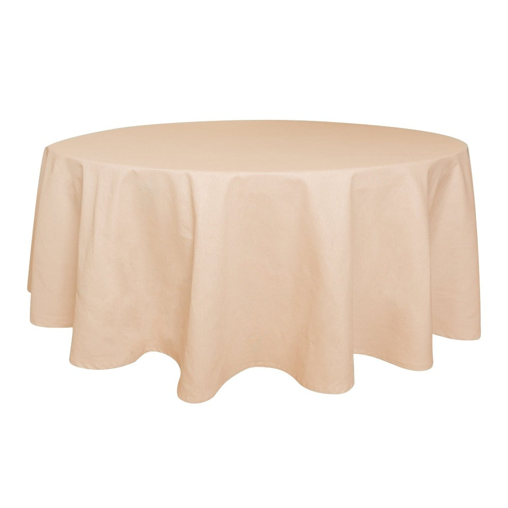 Premium Solid Rounded Table Cloth - Taupe