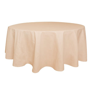 Premium Solid Rounded Table Cloth - White