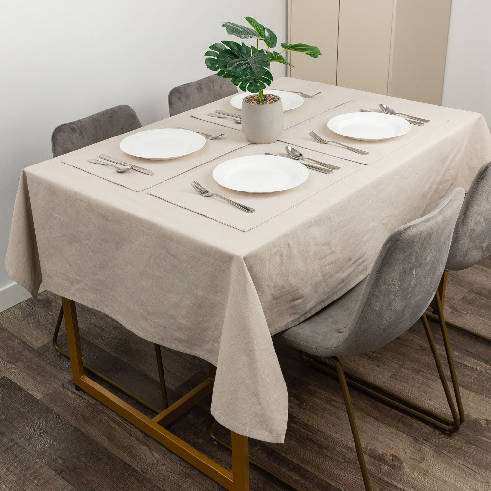 Premium Solid Tablecloth Grey Lifestyle