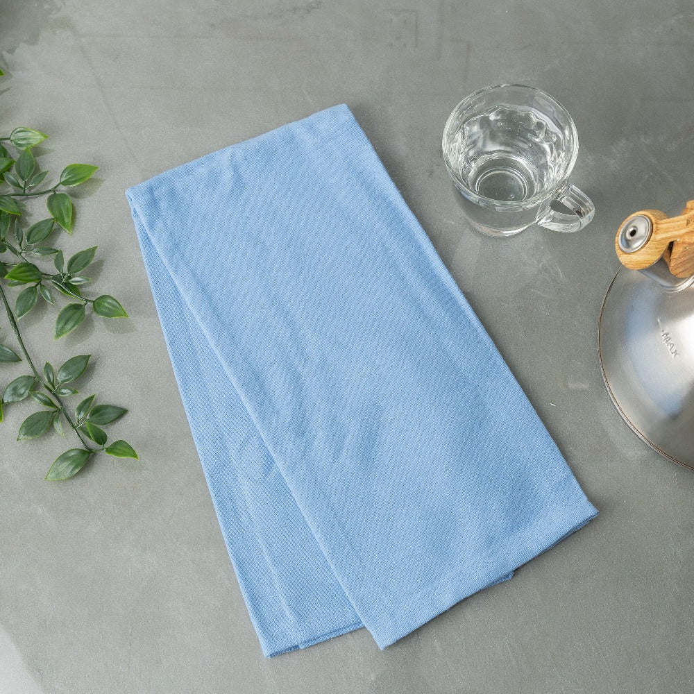 Premium Solid Tea Towel Lifestyle Blue