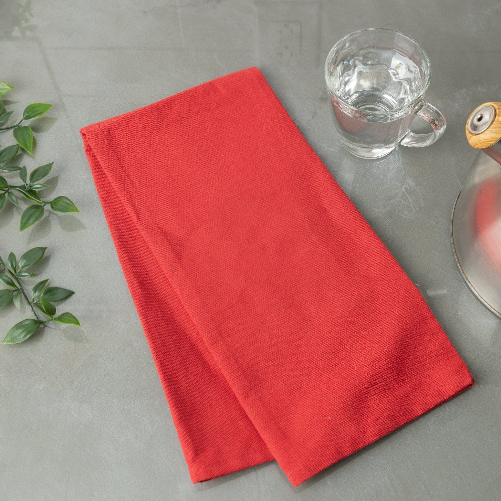 Premium Solid Tea Towel Lifestyle red