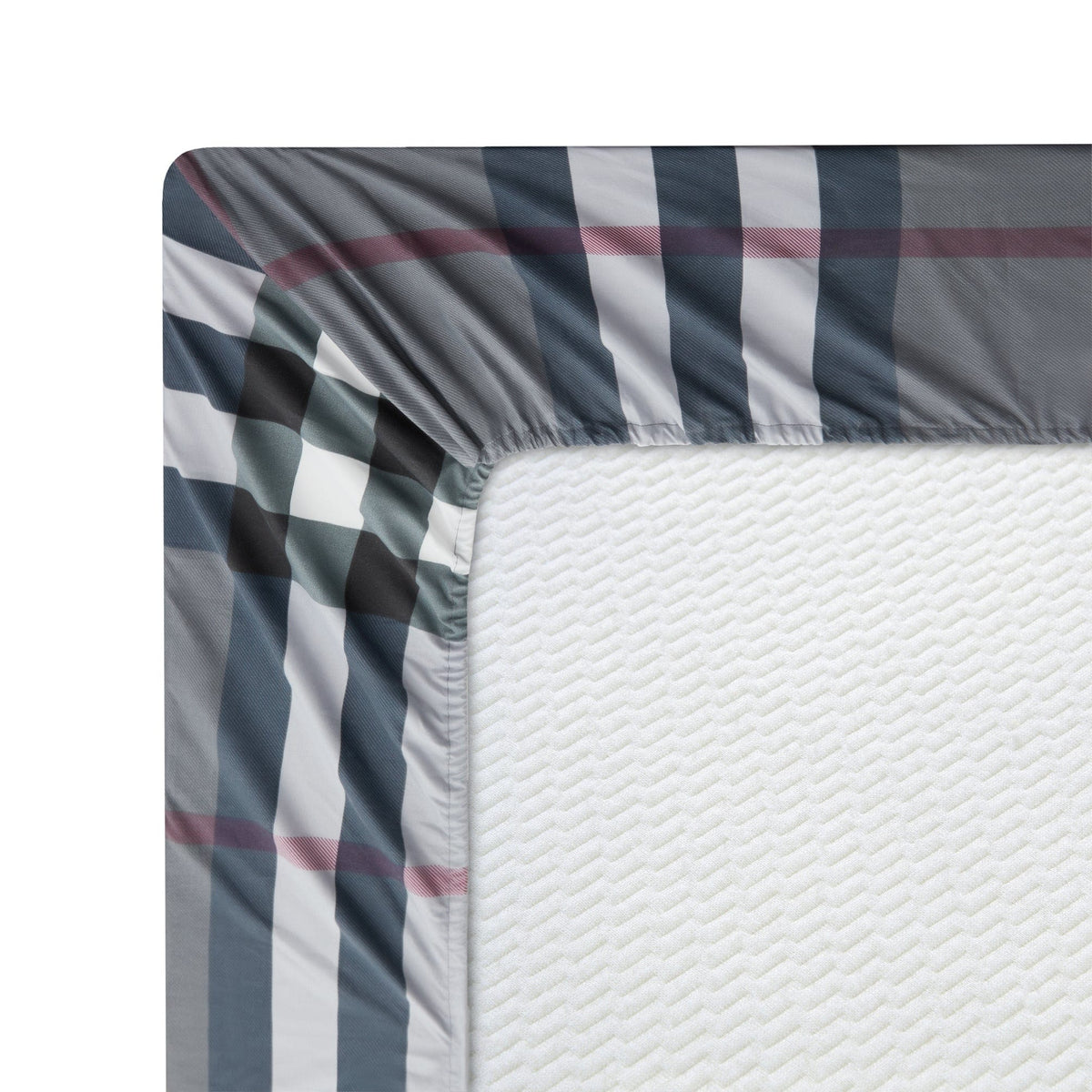 Ultra Soft Silky Deep Pocket Rich Printed Bedding Rayon from Bamboo All Season Sheet Set, Modern Grey Tartan Pattern