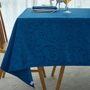 Marina Jacquard Waterproof Thick Premium Solid Damask Scroll Tablecloth Liquid Repellent and Stain Resistant