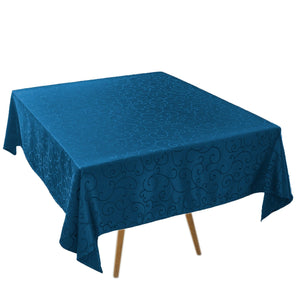 Marina Jacquard Waterproof Thick Premium Solid Damask Scroll Tablecloth Liquid Repellent and Stain Resistant