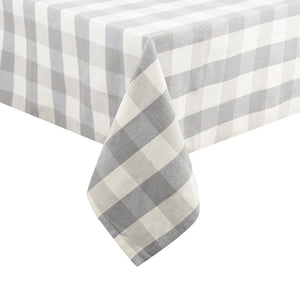 Urban Plaid Table Cloth Grey White Background