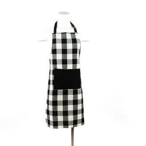 Urban Plaid Belted Apron Taupe