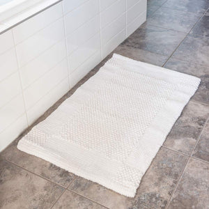 Edeged Terry Towel Set + Patterned Bath Mat