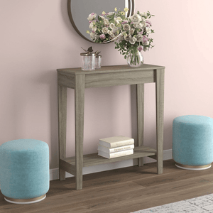 Dark Taupe Console Table with 1 Shelf