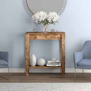 Dark Taupe Console Table with 1 Shelf