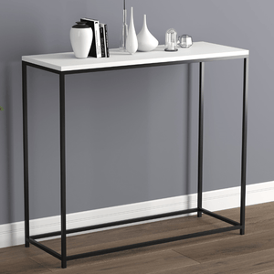 White and Black Metal Console Table