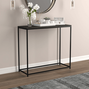 White and Black Metal Console Table