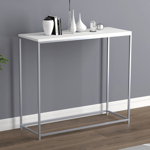 Glass and Black Metal Console Table