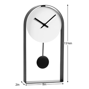 Unity Pendulum Table / Wall Clock - Gunmetal/White