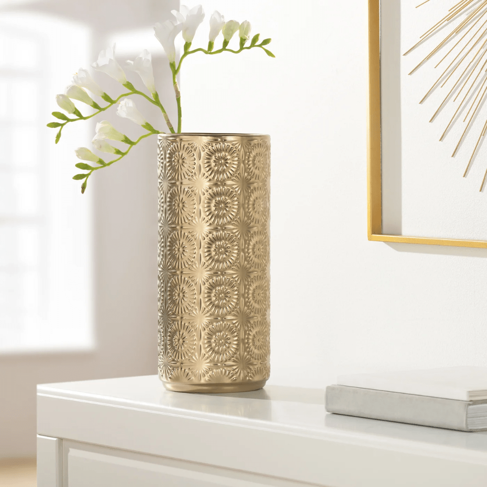 Clara Embossed Mandala Ceramic Vase
