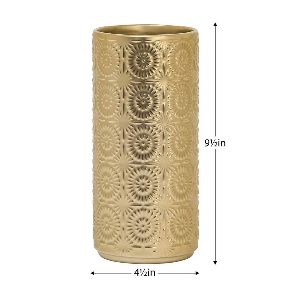 Clara Embossed Mandala Ceramic Vase